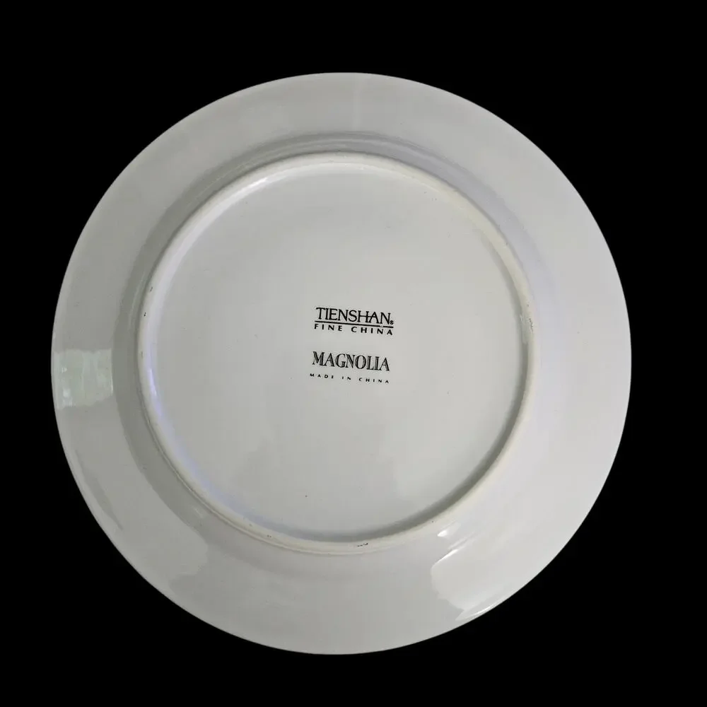 Tienshan Magnolia Salad Plates Set of 4 Fine China Floral 8 Inch Dinnerware